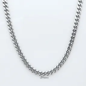 Stainless Steel Miami Cuban Curb Chain Necklace - 8mm Width