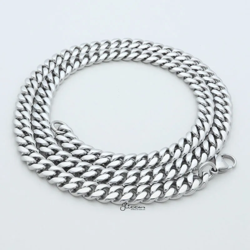 Stainless Steel Miami Cuban Curb Chain Necklace - 8mm Width