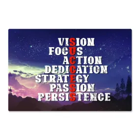 SUCCESS Positive Motivation Room Decor Horizontal High Gloss Metal Art Print