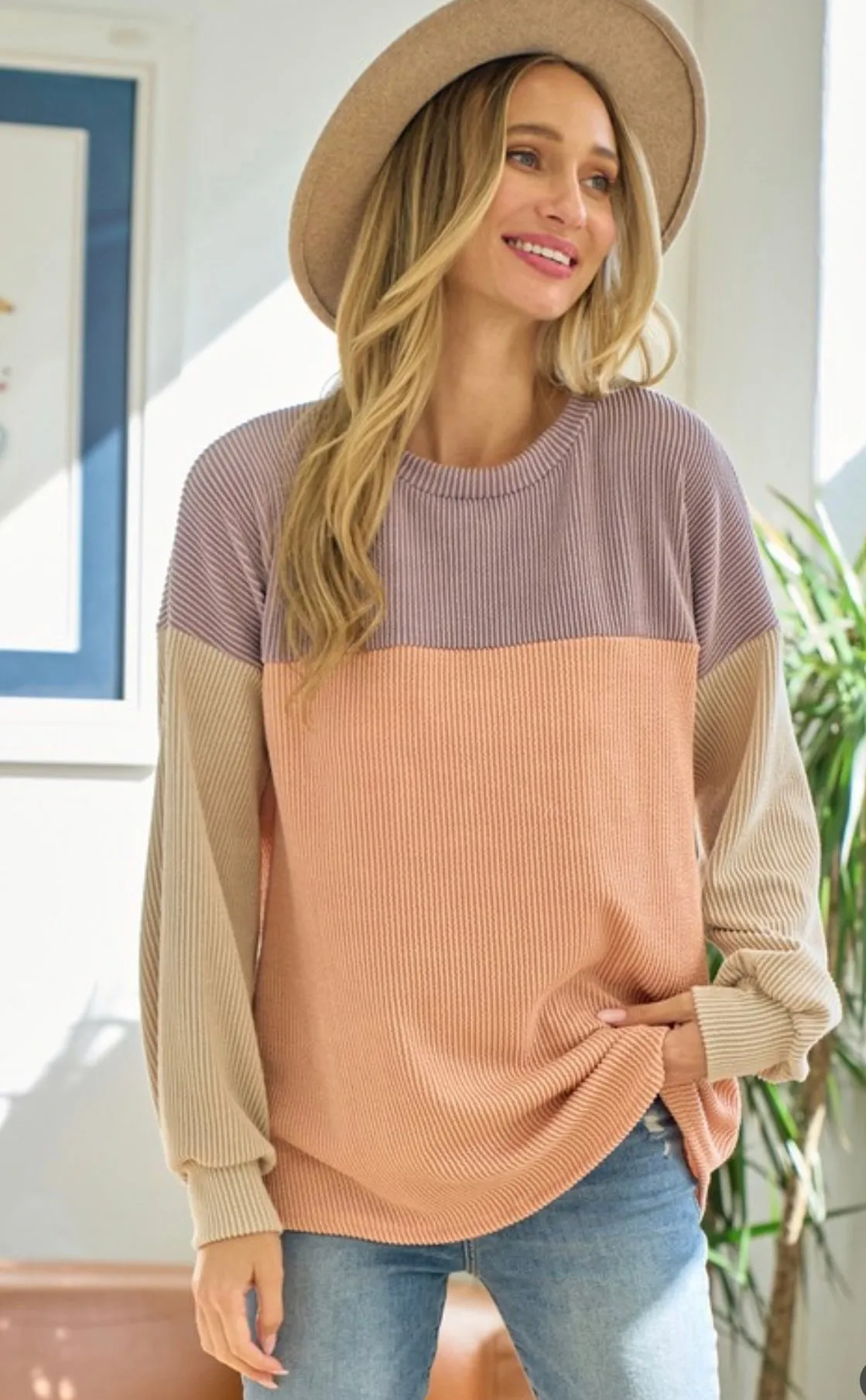 The Mazie Color block Sweater