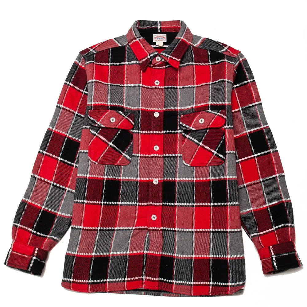 The Real McCoy's MS19105 8HU Napped Flannel Shirt / Tongass Plaid Red